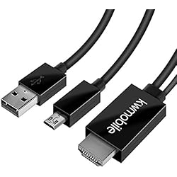 kwmobile Cable Adaptador MHL 1.8M - Adaptador MicroUSB a HDMI para móvil y Tablet - Cable de 5 Pines para conectar móvil a TV en Negro