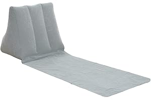 Yuehuamech Beach Reclining Lounger Sun Lounger Portable Leisure Inflatable Beach Mat Foldable Waterproof Flocking Back-Rest for Indoor Outdoor Home Camping