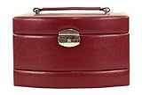  Windrose Merino Schmuckkoffer Automatik Groß + Etui Rot