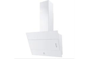 Hotte decorative murale Electrolux LFV316W - Hotte aspirante Pan incliné - largeur 60 cm - Débit d'air maximum (en m3/h) : 600 - Niveau sonore Décibel mini. / maxi. (en dBA) : 49 / 66