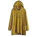 Produktbild WWricotta Womens Fashion Print Pockets Hooded Loose Long Sleeve T Shirt Top Blouse(Gelb,2XL)