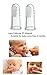 2Pcs Baby Kids Soft Safe Silicone Finger Toothbrush Gum Brush For Clear Massage (Blue)