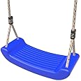 Rebo® Plastic Children's Replacement Swing Seat - Blue | OutdoorToys | Made from tough wipe-clean plastic, fits most popular makes of swing frames, supplied with ropes