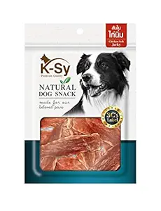 Jerhigh KSY Chicken Jerky Dog Treats, Human Grade High Protein Chicken, Fully Digestible Healthy Snack & Training Treat, Free from by-Products & Gluten, Soft Chicken Jerky 50gm (3 x 50gm) Sold By DogsNCats