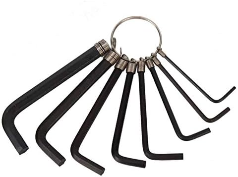 Hexa Key, 8PC Mini Micro Metric Hex Hexagon Allen Alan Key Wrench Set 1.5mm - 6mm with Keyring