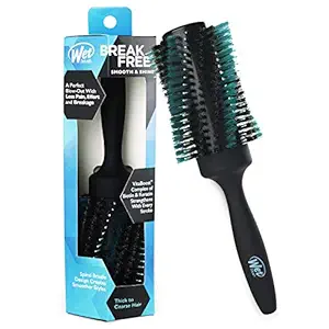 Wet Brush Smooth & Shine Round Brush - for Thick to Coarse Hair - A Perfect Blow Out with Less Pain, Effort and Breakage - Spiral Bristle Design Creates Smoother Styles