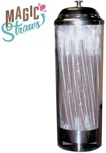 Magic Straws Retro Dispenser: Vintage Old Fashioned Chrome Container Storage by Magic Straws