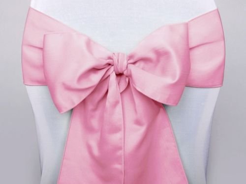 10 Satin Stuhlschleifen/Tischläufer Satinschleifen Stuhlhussen-Schleife (Freie Farbwahl) (Rosa)