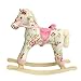 Pink Papaya | Rocking Horse Pinky| Rocking animal with different sounds: cowboy song| Head height approx. 70 cm | Shoulder height approx. 45 cm | Colour: white with floral pattern