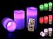 Produktbild 3er SET - LED Echtwachs Kerzen mit Farbwechselfunktion - mit Fernbedienung - Wachskerze - Flackerlicht - Stumpenkerze - Farbwechsel