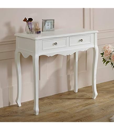Juliette champagne dressing table with 3 drawers and crystal handles.  French cream dressing table (stool and mirror NOT included) : Amazon.co.uk:  Home & Kitchen