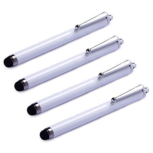 4 x Eingabestift in weiß von Liamoo für iPhone, iPad, iPod, Galaxy Tab, Galaxy S4, Galaxy S3, Blackberry Google Nexus, Galaxy Note, Acer, Ipad Mini, HTC, Acer und viele weitere touch Screen Handys und Tablets