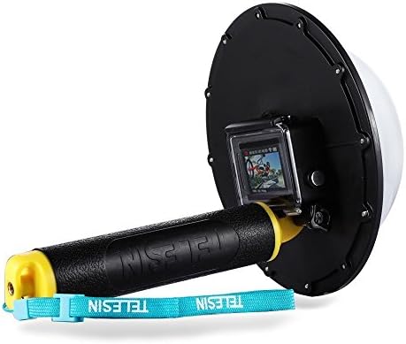 TELESIN Dome Port,Underwater 6" Dome Port Cover Case with Floating Bobber Handle for GoPro Hero 5 Black (T05 Dome Port,Yellow )