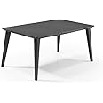 Keter Allibert Lima 160 Outdoor Garden Furniture Dining Table, Graphite, 6-Seater