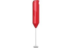 COKUNST Milk Frother Handheld, Battery Powered Drink Mixer for Matcha Coffee, Electric Portable Whisk Drink Mixer Mini Foam Maker for Hot Chocolate Frappe Latte(No Stand, Red)