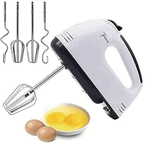 Windson craft 180 W 7 Speed Control and Detachable Stainless-Steel Finish Electric Egg Beater and Blenders with Chrome Beater - White