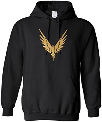 Inspired Logan Paul Maverick Zipped Hoodie Gold Print Unisex Adults Youtuber Gift Hoody (Medium, Black)