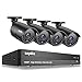 Price comparison product image Sannce 8CH 1080P Hybrid DVR NVR w/ 4 Weatherproof Day Night 2.1 Megapixel HD Security Camera System, Quick Remote Access,Plug n Play, Smart Motion Record