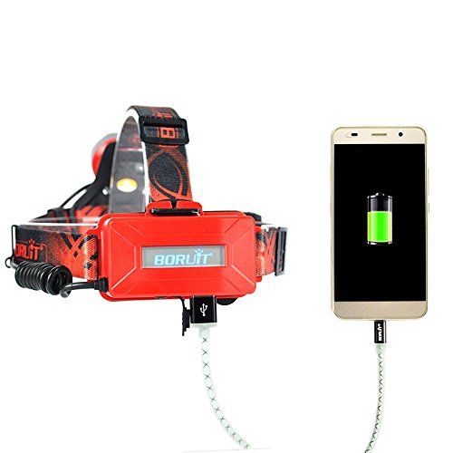 Boruit Led stirnlampe kopflampe Späteste Version LED-Hauptfackel, super helles XM-L2 LED-Scheinwerfer-Licht Zoomable nachladbare Scheinwerfer-Taschenlampen-Kopf-Lampe für kampierendes fischendes Radfahren laufendes wanderndes Jagd-kletterndes Sicherheits-Licht, European regulation charger - 9