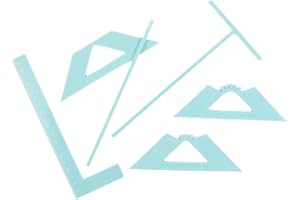 Craftelier - Kit righelli e squadre per rilegatura | Strumenti di base per progetti di scrapbooking, artigianato e rilegatura | Include righello a L, righello a T e squadre | Colore turchese