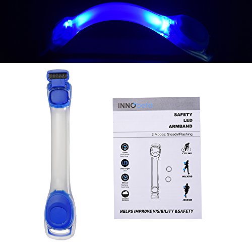 InnoBeta® LED Fahrrad-Lichtstreifen, Outdoor Wasserdicht Flexibel Helle Lichter Für Radfelgen oder Fahrradrahmen, Blinkender / Leuchtender Modus, Perfekt für Erwachsene und Kinder für Sicherheit und Spaß am Sport (Kostenloses, blaues Armband als Geschenk), 3*AA-Batterien im Lieferumfang enthalten - 5