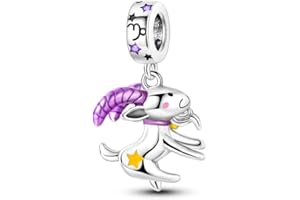 KUNSIR Charms Abalorios Colgante para mujer Cumpleaños de 12 Signos del Zodiaco, plata de ley 925, compatible con pulseras y collares Pandora, compatible con pulseras europeas para mujeres y niñas KJC756