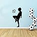 Produktbild WWYJN Little Boy Football Wallpaper for Boys Kids Room Decoration Vinyl Wall Sticker Bedroom Decor Soccer Mural Decals Blue L 30cm X 60cm