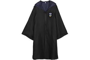 IOONCHI Adult Godric Magic Robe Helga Hufflepuff Halloween Cosplay Black Cape Magic Cloak