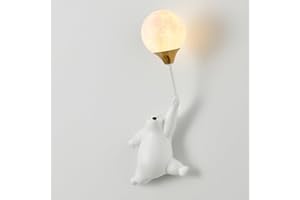 Klobvtt Lampada da parete a forma di orso cartone animato lampada da parete a palloncino lampada da parete per camera dei bambini apparecchio di illuminazione per montaggio a parete fata G9 applique c