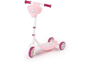 Smoby - Corolle - Patinette 3 Roues - Trottinette Enfant - Roues Silencieuses - Porte Poupon Intégré - Guidon Réglable Jusqu'à 67 cms - A Partir de 3 Ans