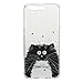 Produktbild Lonchee Huawei P10 Hülle,Bunte Muster Weich TPU Handy Hülle Durchsichtig Transparent Etui Cover Case Protective Shell Soft Schutzhülle Telefon Kasten für Huawei P10 - Schwarz-Weiß-Katze