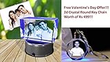 Aadya Crystal 3D Crystal Engraved Gifts - Couple 3D Photo Personalized Laser Engraved Crystal Cube 6X6X10 cm