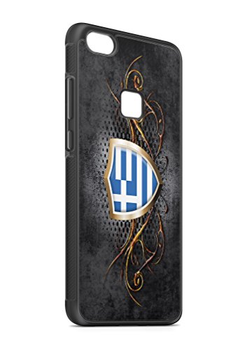 Huawei P8 LITE 2017 Griechenland Athen V2 SILIKON Flipcase Tasche Hülle Case Cover Schutz Handy SCHWARZ