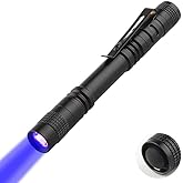 Valkyrie 395nm Ultraviyole UV Kalem El Feneri - Al&uuml;minyum Darbeye Suya Dayanıklı Cep Feneri Klipsli Kalem Fener Blacklight