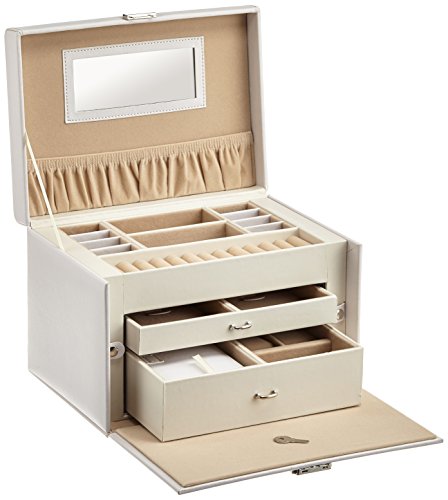 Levivo Schmuckkasten für Uhren, Ringe und Ketten – mit vielen Fächern, Schubladen und Extra-Kästchen - 2