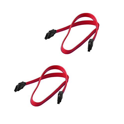 SIENOC Rot SATA Kabel 1.5Gbps 18 Zoll SATA zu SATA-Datenkabel (2 Stück)