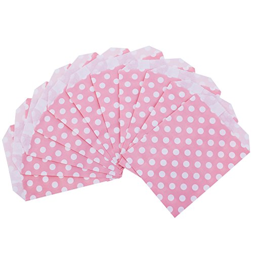 eBoot Rosa Süßigkeiten Papiertüten Party Beutel für Geburtstag, Hochzeit, Baby- Dusche, Feier Parteien, 5 mal 7 Zoll, 50 Stück - 3