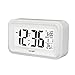 BXT Newest Multi-function Smart Touch Control Slient Digital LED Alarm Clock with Temperature Display, Calendar, 24/12 hour Conversion, Repeating Snooze, Ascending Alarm, Sensor Backlight, Automatic Night Light