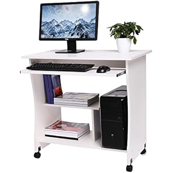 Computertisch mit Tastaturauszug, Schreibtisch auf Rolle Bürotisch aus