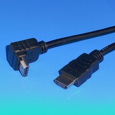 "BestPlug" 3 Meter Universal High Quality HDMI Kabel mit Ethernet / HDMI Stecker 90° abgewinkelt auf HDMI Stecker gerade vergoldet / High Speed / geeignet für 3D HD FullHD UHD 4K / Schwarz
