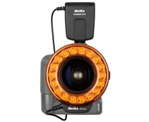 Meike FC110 Ringblitz - LED-Blitz und Dauerbeleuchtung für Makrofotografie mit Standard ISO Blitzschuh und LCD Display - Geeignet für Nikon, Canon, Pentax, Olympus, Sony (mit Adapter) uvm. Meike FC110 Ringblitz - LED-Blitz und Dauerbeleuchtung für Makrofotografie mit Standard ISO Blitzschuh und LCD Display - Geeignet für Nikon, Canon, Pentax, Olympus, Sony (mit Adapter) uvm.