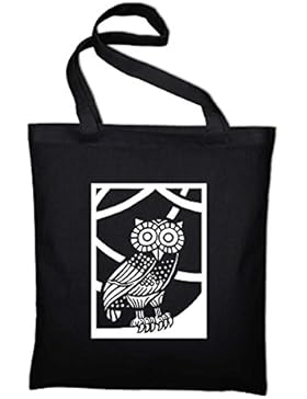 Eule von Minerva Jutebeutel, Beutel, Stoffbeutel, Baumwolltasche