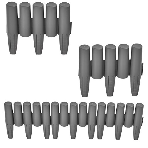[casa.pro] 20er Set Palisade Dunkelgrau Länge 540cm Beetumrandung Rasenkante - 3