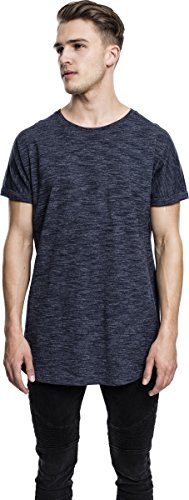 Urban Classics TB1769 Herren T-Shirt Long Space DY Turn up Tee - Melange Kurzarm Longshirt für Männer mit Rundhals-Ausschnitt und Abgerundetem Saum - Farbe Nvy/WHT, Größe L Urban Classics TB1769 Herren T-Shirt Long Space DY Turn up Tee - Melange Kurzarm Longshirt für Männer mit Rundhals-Ausschnitt und Abgerundetem Saum - Farbe Nvy/WHT, Größe L