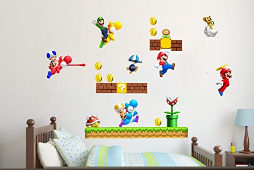 Super Mario Wandaufkleber, Mario/Luigi/Yoshi-Motiv - 2