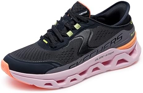Skechers Glide-Step Altus Slip-On Donna, Multi Trim in Rete Sintetica Nera, 39.5 EU