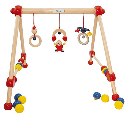 Bieco 23000014 – Baby Holz Spieltrapez höhenverstellbar ca. 64 x 55 cm, rot - 5