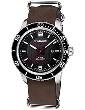 Wenger Unisex-Armbanduhr 01.0851.121 ROADSTER BLACK NIGHT Analog Quarz Leder 01.0851.121 ROADSTER BLACK NIGHT