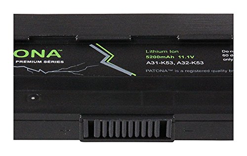 PATONA Premium Laptop Akku für ASUS P53E | A43B | A43BR | A43BY | A43E | A43F | A43J | A43JA | A43JB | A43JC | A43JE | A43JF | A43JG | A43JH | A43JN | A43JP | A43JQ | A43JR | A43JU | A43JV | A43S | A43SA | A43SD | A43SJ | A43SM | A43SV | A43T | A43TA | A43TK | A43U | A53 | A53B | A53B | A53BR | A53BY | A53E | A53F | A53J | A53JA | A53JB | A53JC | A53JE | A53JH | A53JQ | A53JR | A53JT | A53JU | A53S | A53SC | A53SD | A53SJ | A53SK | A53SM | A53SV | A53T | A53TA – [ Li-ion; 5200mAh;schwarz] - 5