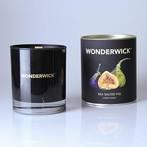The Country Candle Company Sea Salted Fig Scented Wooden Wick Luxury Candle, Black, 84 x 84 x 110 cm